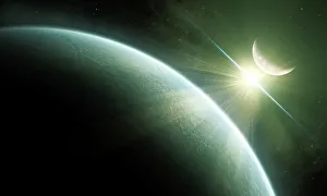 Artists concept of Epsilon Eridani, a possible habitable planet Artists concept of Epsilon Eridani, a possible habitable planet