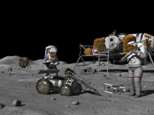 Artists concept of a future lunar exploration mission Artists concept of a future lunar exploration mission