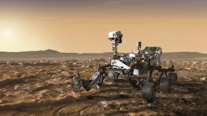 Mars Exploration Prints: Artist's concept of the Perseverance rover exploring Mars