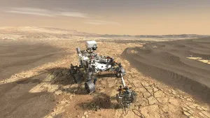 Mars Exploration Prints: Artist's concept of the Perseverance rover exploring Mars