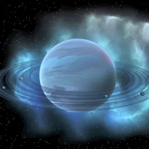 Artists concept of planet Neptune. Neptune is the eight