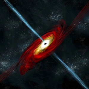 Artists depiction of a black hole in interstellar space Artists depiction of a black hole in interstellar space