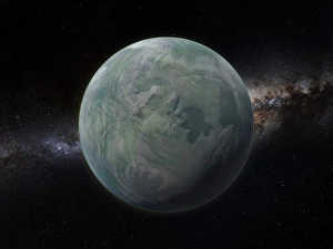 Space Art Illustration Prints: Artist's impression of a forest planet