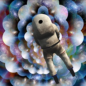 Abstract Space Art Prints: Astronaut in endless space
