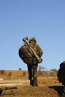 A British soldier carrying a MATADOR light anti-tank weapon A British soldier carrying a MATADOR light anti-tank weapon