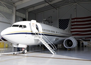A C-40 Clipper in a hangar after arriving at Naval Air Station North Island A C-40 Clipper in a hangar after arriving at Naval Air Station North Island