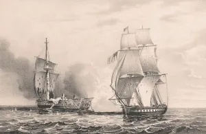 US Navy Ships Prints: The capture of HBM. frigate HMS Java by the U