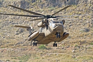 A CH-53 Yasur 2000 of the Israeli Air Force landing in the field A CH-53 Yasur 2000 of the Israeli Air Force landing in the field