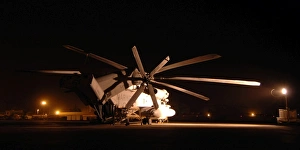 A CH-53E Sea Stallion sits parked on the flight line A CH-53E Sea Stallion sits parked on the flight line