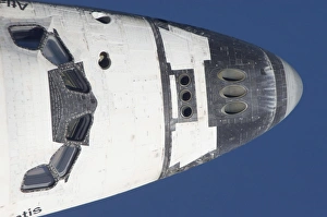 Close-up of the front section of space shuttle Atlantis Close-up of the front section of space shuttle Atlantis