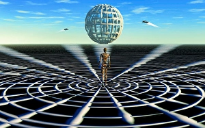 Artificial Intelligence Concept Art Prints: The construction of a dyson sphere