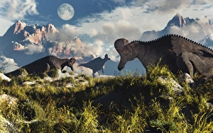 Corythosaurus nesting ground set during the Cretaceous Period Corythosaurus nesting ground set during the Cretaceous Period