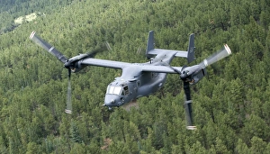 A CV-22 Osprey on a training mission over New Mexico A CV-22 Osprey on a training mission over New Mexico