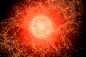 Stellar Evolution Process Prints: The death of a star as it becomes a supernova