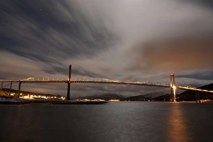 Dramatic sky over Tjeldsund Bridge in Troms County, Norway Dramatic sky over Tjeldsund Bridge in Troms County, Norway