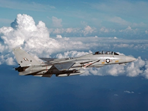 Military Plane Photos Prints: F-14 Tomcat flying above the clouds
