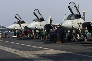 F-14D Tomcats on the flight deck of USS Theodore Roosevelt F-14D Tomcats on the flight deck of USS Theodore Roosevelt