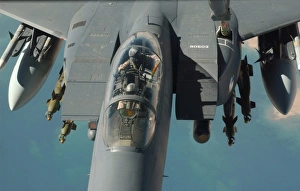 US Armed Forces Aviation Prints: An F-15 Strike Eagle prepares to refuel