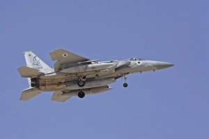An F-15A Baz of the Israeli Air Force during landing procedure An F-15A Baz of the Israeli Air Force during landing procedure