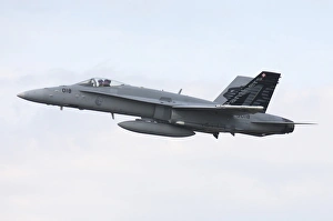 An F-18C Hornet of the Swiss Air Force in flight over Germany An F-18C Hornet of the Swiss Air Force in flight over Germany