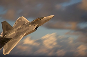 F-22 Raptor flying at high-speed over Nevada F-22 Raptor flying at high-speed over Nevada
