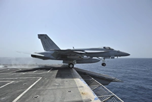 An F/A-18E Super Hornet launches from USS Enterprise An F/A-18E Super Hornet launches from USS Enterprise