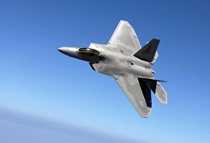 An F/A-22 Raptor banks during a training sortie An F/A-22 Raptor banks during a training sortie