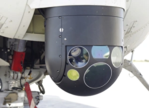 A FLIR camera mounted on an EH101 utility helicopter A FLIR camera mounted on an EH101 utility helicopter