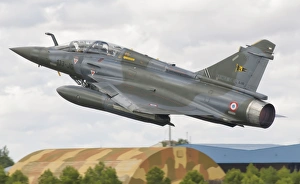 A French Air Force Mirage 2000D taking off in Spain A French Air Force Mirage 2000D taking off in Spain