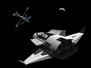 A future generation space shuttle rendezvous with a lunar cycler A future generation space shuttle rendezvous with a lunar cycler