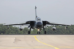 German Tornado ECR on the runway at Lechfeld Airfield, Germany German Tornado ECR on the runway at Lechfeld Airfield, Germany