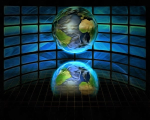 Abstract Globe Design Prints: Globe and screens