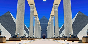 Egyptian Mythical Creatures Prints: Hall of the Sphinx