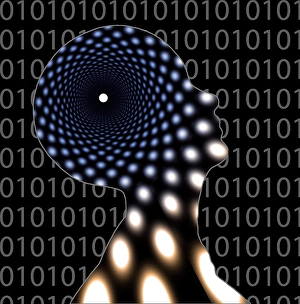 Binary Code Concept Prints: Head and binary code