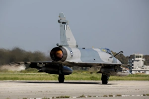 A Hellenic Air Force Mirage 2000 EGM taking off from Andravida, Greece A Hellenic Air Force Mirage 2000 EGM taking off from Andravida, Greece