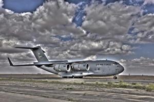 High Dynamic Range Photography Prints: High dynamic range image of a C-17 Globemaster as it was unloading