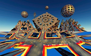 Artificial Intelligence Artwork Prints: A highly advanced dyson sphere
