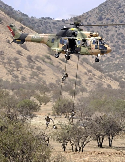 hilean Special Forces perform an Air Assault demonstration at their training area in Colina hilean Special Forces perform an Air Assault demonstration at their training area in Colina