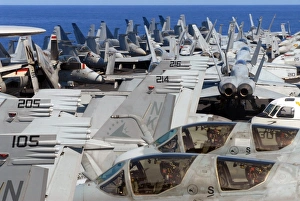 ircraft are stacked on the bow of USS Ronald Reagan ircraft are stacked on the bow of USS Ronald Reagan