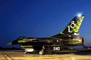 An Italian Air Force F-16ADF in a custom paint scheme An Italian Air Force F-16ADF in a custom paint scheme