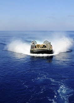 A landing craft air cushion in the Mediterranean Sea A landing craft air cushion in the Mediterranean Sea