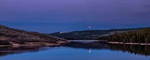 Blood Moon Photography Prints: Lunar eclipse panorama at Reesor Lake