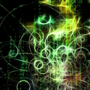 Artificial Intelligence Image Prints: Machine binary and human like visage