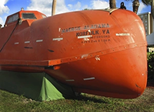 The merchant ship Maersk Alabama lifeboat on display in Fort Pierce, Florida The merchant ship Maersk Alabama lifeboat on display in Fort Pierce, Florida