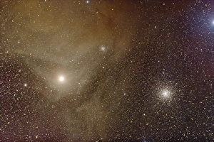 Messier 4 and NGC 6144 globular clusters with Antares, a red supergiant star Messier 4 and NGC 6144 globular clusters with Antares, a red supergiant star