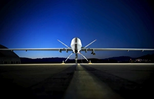 An MQ-9 Reaper sits on the flightline An MQ-9 Reaper sits on the flightline