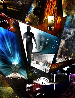 Abstract Composition Prints: Multi Layered abstract composition. 3D rendering