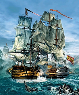 Sailing Ship Naval Warfare Print
