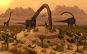 Omeisaurus dinosaurs communicating with alien reptoid beings Omeisaurus dinosaurs communicating with alien reptoid beings