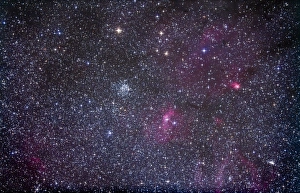 Open cluster Messier 52 and the Bubble Nebula in the constellation Cassiopeia Open cluster Messier 52 and the Bubble Nebula in the constellation Cassiopeia